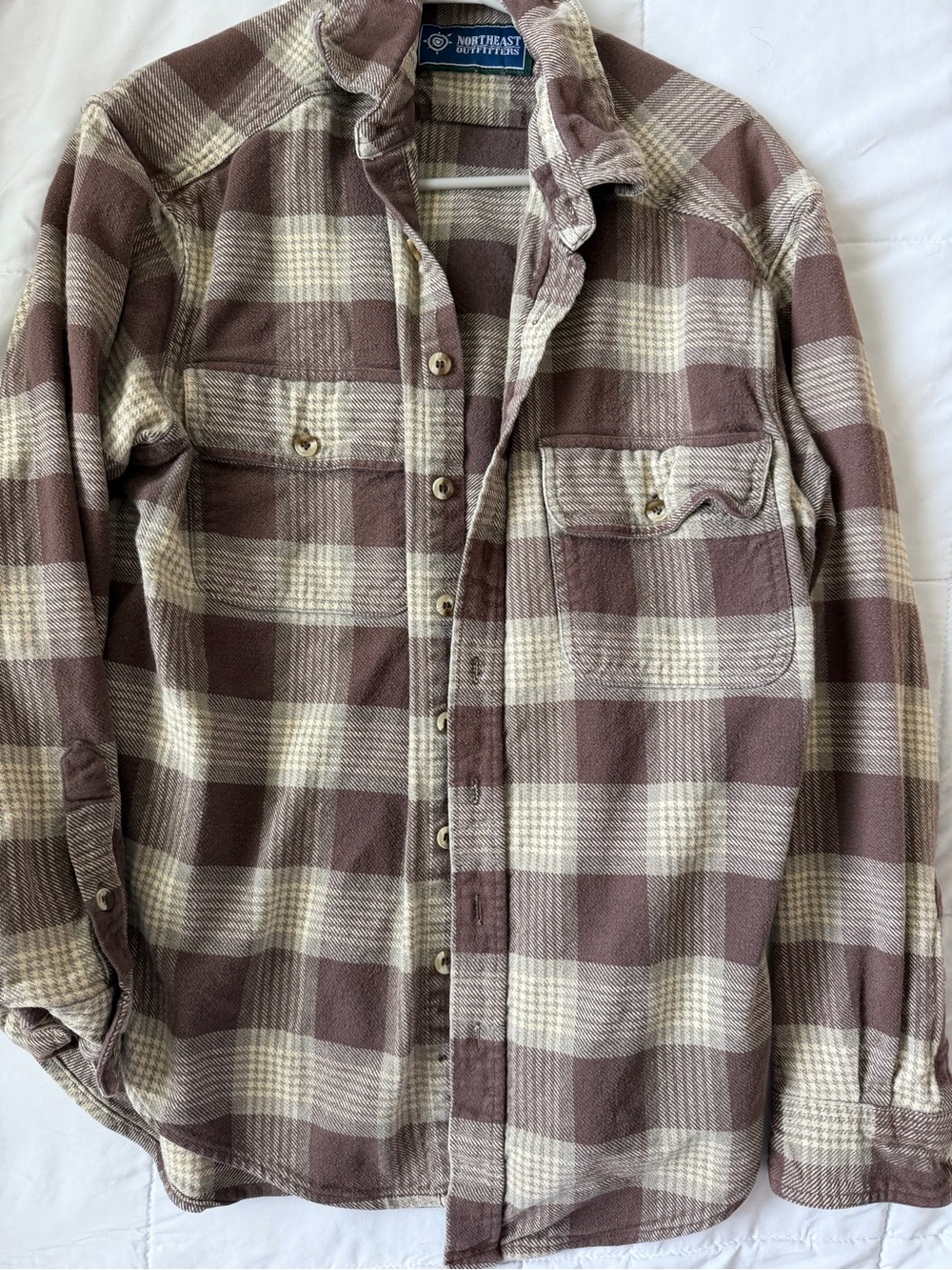Men’s Brown Cream Plaid Flannel Shirt